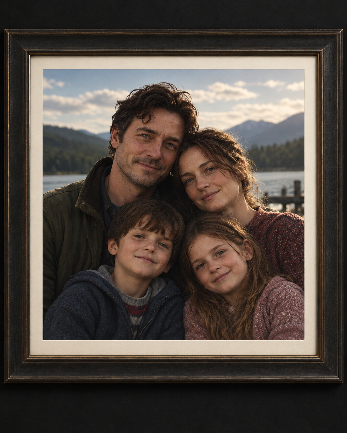 Framed family photograph